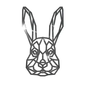 Geometrischer Hase Acryl Wandspiegel Aufkleber moderne Heimdekoration Deko Tierspiegel