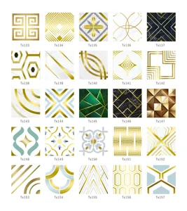 Adesivi per piastrelle marmo geometrico minimalista texture metallo oro muro pavimento.