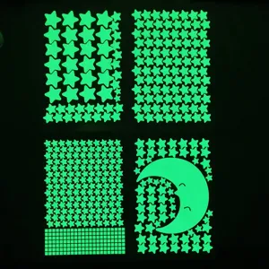 Autocollants muraux luminescents étoiles et lune phosphorescents pour la chambre