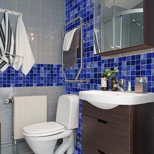 Blue crystal tile stickers waterproof mosaic wall stickers for kitchen bathroom decor home.