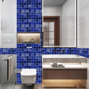 Blue crystal tile stickers mosaic wall stickers waterproof self adhesive for bathroom kitchen