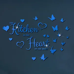 Blue acrylic wall sticker kitchen quote home decor DIY mirror wall art decals home