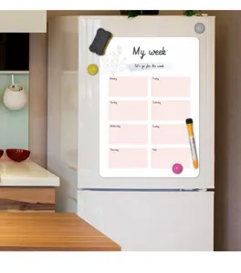 Magnetischer Wochenplaner Whiteboard Aufkleber für Kühlschrank, abwischbare Notiztafel.