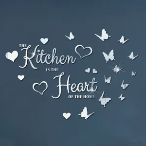 Acrylic mirror wall sticker kitchen quote home decor DIY self-adhesive sticker decor
