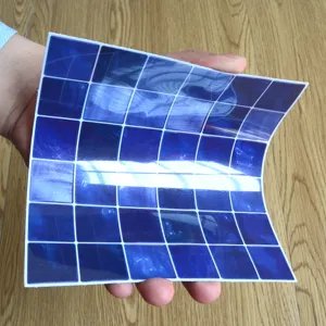 Blue mosaic peel and stick tile sticker flexible kitchen wall decor waterproof sheet