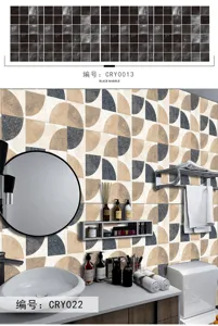 Adesivi per piastrelle di cristallo mosaico da parete retro marmo nero decorazione casa
