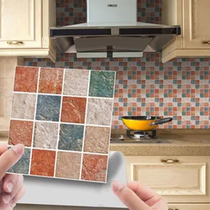 Autocollant de carreau de mosaïque rétro pour cuisine, imperméable et adhésif de rénovation.