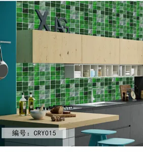 Adesivo per piastrelle a mosaico in cristallo verde impermeabile cucina decoro