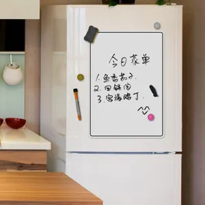 Magnetisches Whiteboard für Kühlschrank, abwischbare Notiztafel und praktischer Menüplaner.