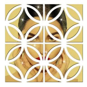 3D geometrische acryl spiegel muursticker zelfklevende cirkel puzzel huisdecoratie