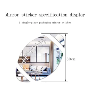 Acrylic mirror football wall sticker for kids room decor, single piece specification detail.