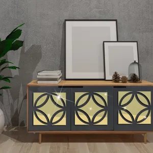 3D geometrische acryl spiegel muursticker moderne decoratieve wandkunst voor thuis decor