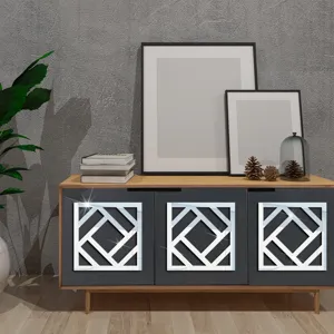 3D geometric acrylic mirror wall sticker, DIY decorative mirror decal for home room decor.