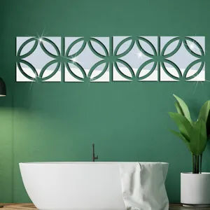3D acryl geometrische muurspiegel sticker, kristal spiegel muurdecoratie voor modern huis.