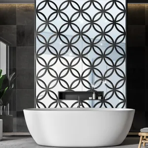 3D geometrische spiegel acryl muursticker, modern decoratief wandpaneel voor thuis.