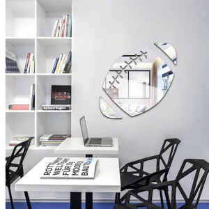 Acrylic football mirror wall sticker DIY sports decor for kids room home interior