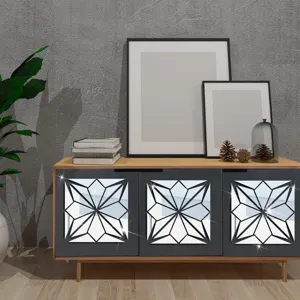 3D geometric acrylic mirror wall sticker DIY puzzle sticker for home decor cabinet decoration