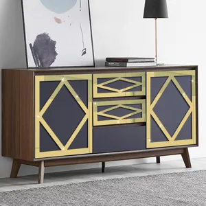 Goldene geometrische Spiegel Acryl Schrank Aufkleber fur Mobel Dekoration und Design.