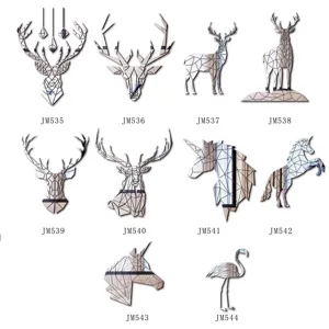 Geometric acrylic mirror animal wall stickers deer unicorn flamingo self adhesive decor