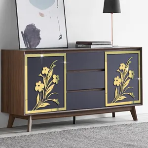 Goldene Spiegel Acryl Möbel Wandaufkleber dekorative Aufkleber für Schrank Schuhschrank