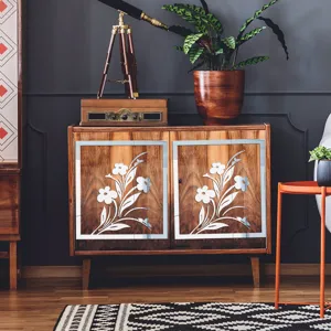 Spiegelaus Acryl Möbelaufkleber Blumen Wandtattoos für Schranktüren selbstklebend Deko