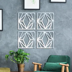 3D Geometrische Acryl Spiegel Muursticker DIY Diamant Wanddecoratie Woonkamer