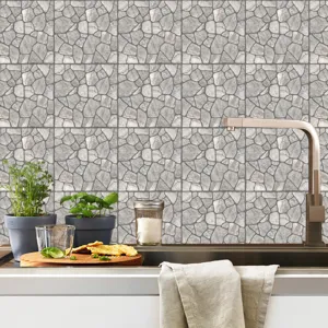 Carta da parati adesiva motivo pietra adesivo murale per cucina soggiorno decoro.