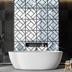 3D geometric mirror acrylic wall sticker crystal reflective wall decor for home detail view