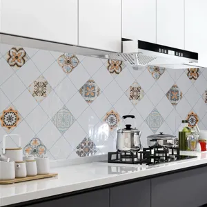 Kitchen oil-proof wall sticker self-adhesive waterproof tile wallpaper for home decor