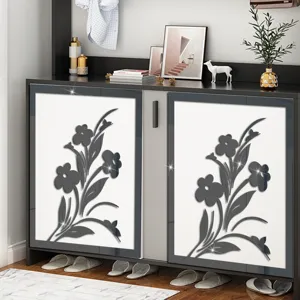 Akryl Spiegel Blumen Wandaufkleber für Schuhschrank Möbel Dekoration selbstklebend 3D
