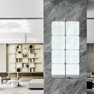 3D acrylic square mirror wall stickers self-adhesive decorative wall decor mirror panels