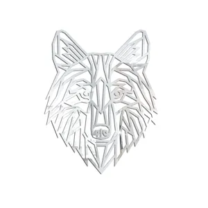Geometrischer Wolf Acryl Spiegel Wandaufkleber, moderne selbstklebende Heimdeko Deko.