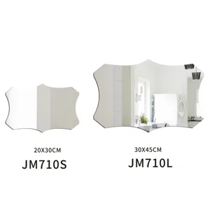 Irregular decorative wall mirror detail showing size options and model specifications clearly.