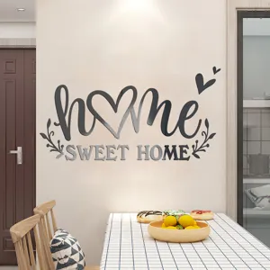 DIY καθρέφτης ακρυλικό αυτοκόλλητο τοίχου Home Sweet Home ρήση γράμματα διακόσμηση δωματίου