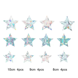 Rainbow prism static window sticker, holographic star glass film, glue-free PVC home decor.