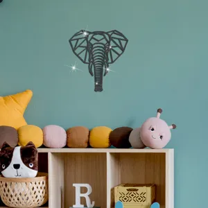 Geometrische Elefant Wandtattoo Acryl Spiegel Kunst Dekor fuer Kinderzimmer Deko