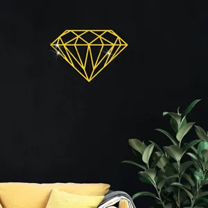 Geometrische Diamant Acryl Spiegel Wandaufkleber, moderne goldene Heimtextilien Aufkleber.