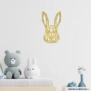 Goldener geometrischer Kaninchen Acryl Spiegel Wandaufkleber für Kinderzimmer Deko.
