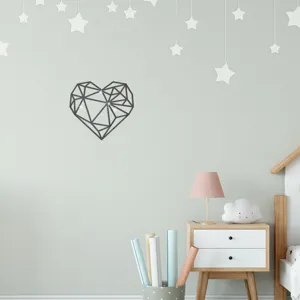 Geometrisches Herz Acryl Spiegel Wandaufkleber für moderne Kinderzimmer und Wohnkultur.
