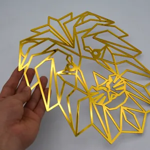 Gouden geometrische dieren muursticker acryl spiegel decoratie voor thuis modern 1st