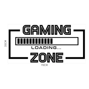 Acrylic gaming zone wall sticker, 35x70cm black and white video game decor for room.