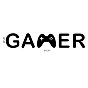 Gamer wall sticker acrylic mirror 3D game controller design home decor 80x15cm black