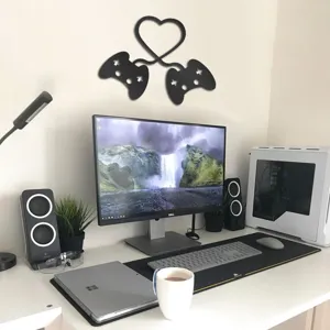 Game controller heart wall sticker 3D acrylic decor for living room bedroom gaming setup