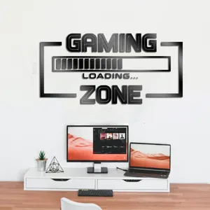 Acrylic gaming wall sticker 3D mirror design for bedroom living room wall decoration detail.