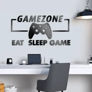 Acrylic mirror game wall sticker for bedroom living room background decor 3D DIY art decals