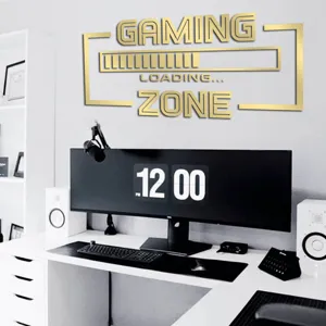 Acrylic mirror gaming loading zone wall sticker for bedroom and living room decor.