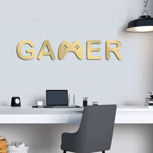 3D Acrylic Gamer Wall Sticker Game Controller Mirror Decal for Living Room Bedroom Wall Decor