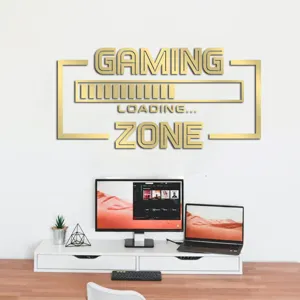 Acrylic mirror wall sticker gaming loading zone 3D self adhesive wall decor for bedroom living room