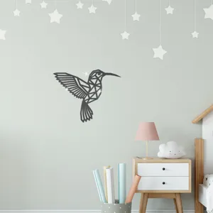 Geometrischer Kolibri Acryl Spiegel Wandaufkleber Kinderzimmer Heimtextilien selbstklebend.