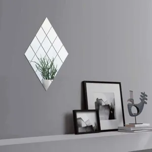 Diamond acrylic mirror wall sticker self-adhesive flexible mirror for home decor